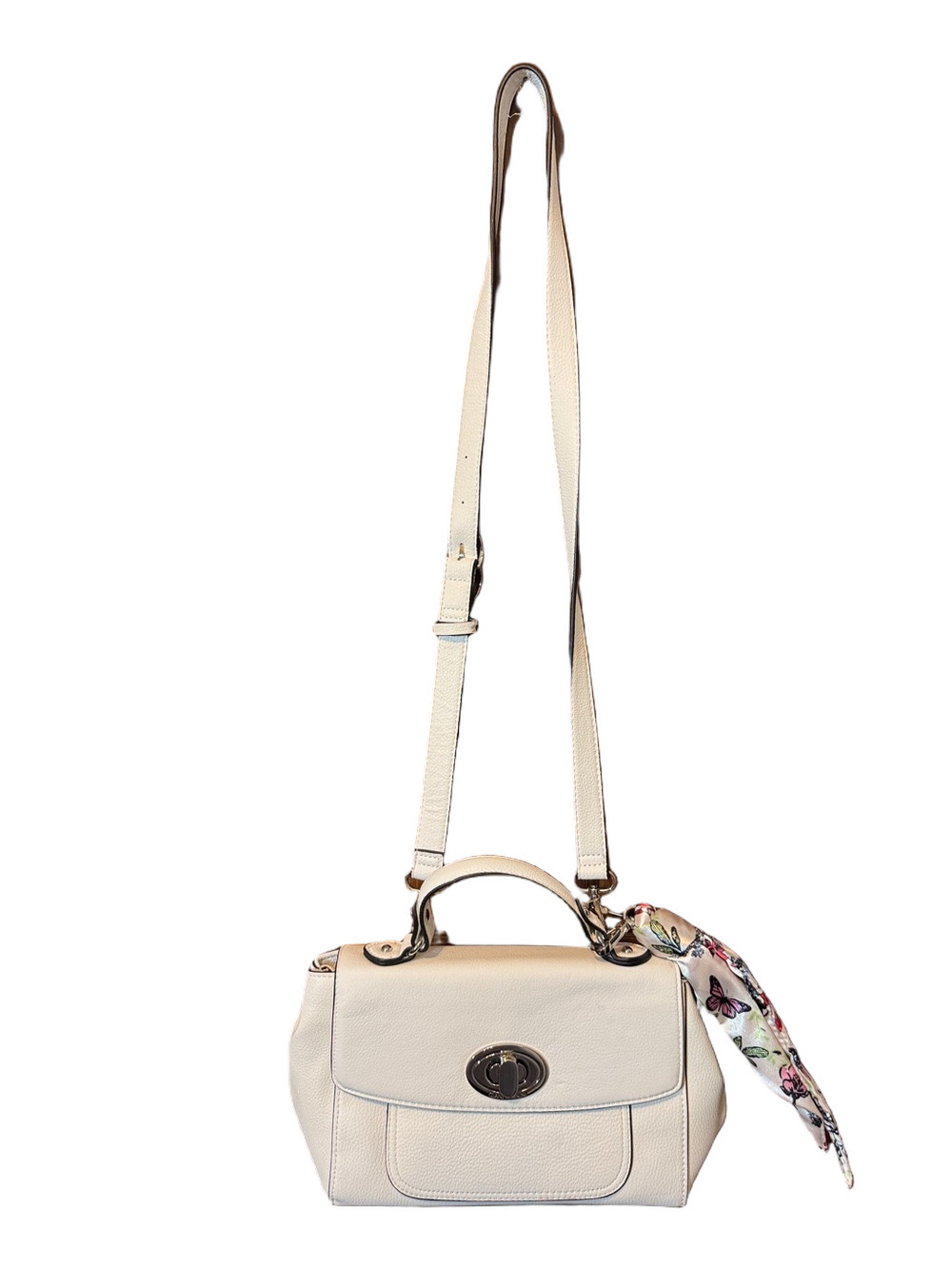 Giani Bernini Cream Crossbody Satchel with Scarf Accent